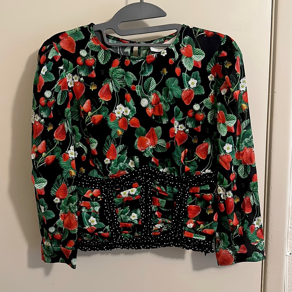 Black Strawberry blouse from Fleur du Mal. Size xs.